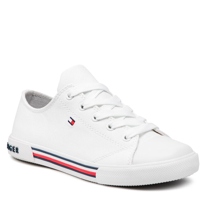 Teniși Tommy Hilfiger Low Cut Lace Up Sneaker T3X4-30692-0890 S White 100