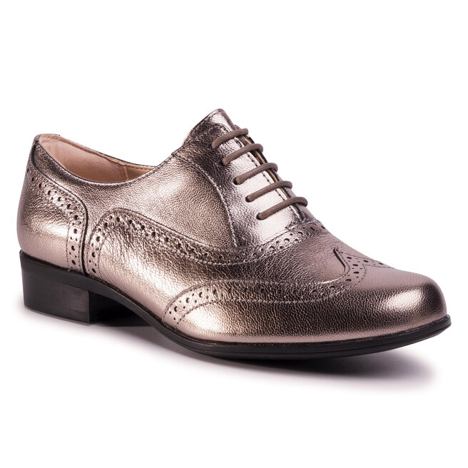 Oxfordy Clarks Hamble Oak 261480494 Stone Metallic Leather eobuv.cz