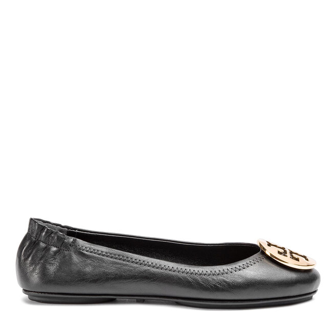 Baleriny Tory Burch Minnie Travel Ballet With Metal Logo - Czarny