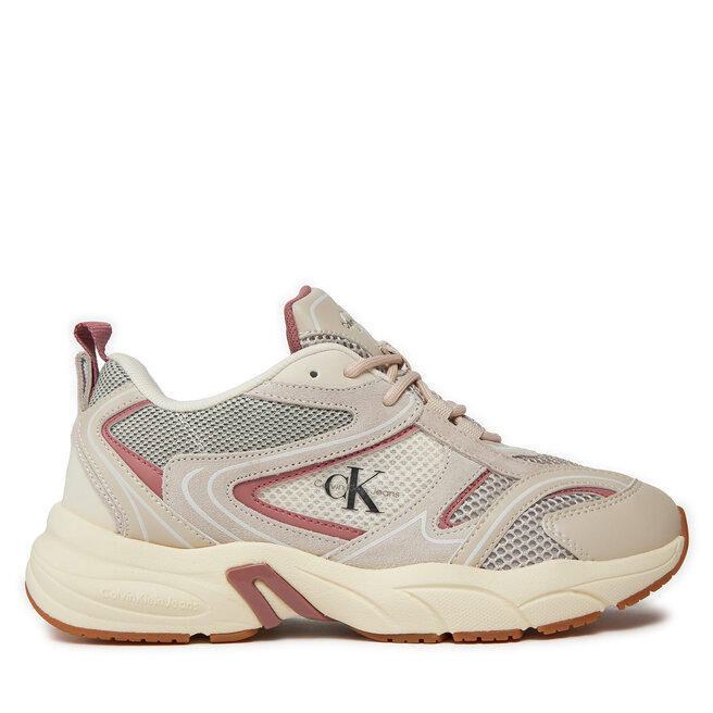 Sneakersy Calvin Klein Jeans Retro Tennis Su-Mesh Wn - Beżowy