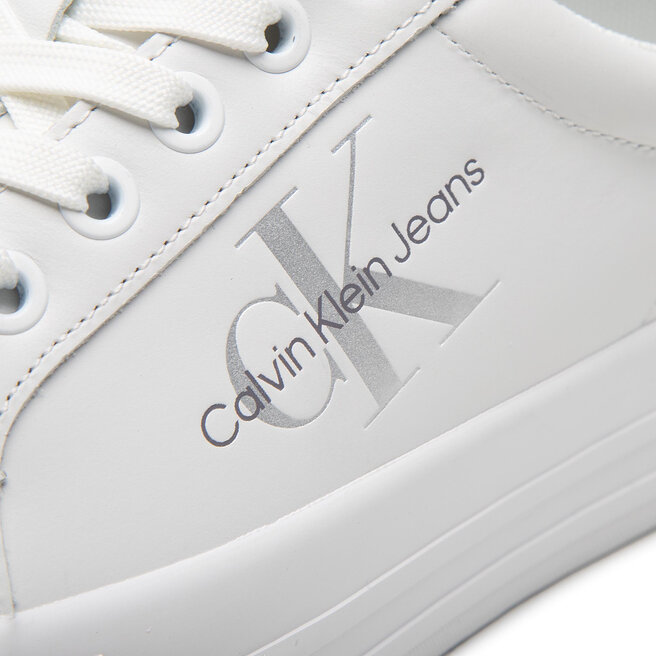 Calvin Klein Jeans Сникърси Calvin Klein Jeans Vulc Flatform Bold Lth YW0YW00821 Triple White 0K8