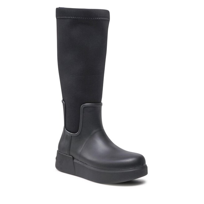 Cizme Calvin Klein Rain Boot Wedge High HW0HW01264 Ck Black BAX
