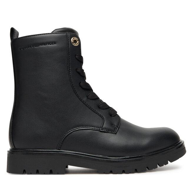 Trapery Tommy Hilfiger Lace-Up Bootie - D Czarny