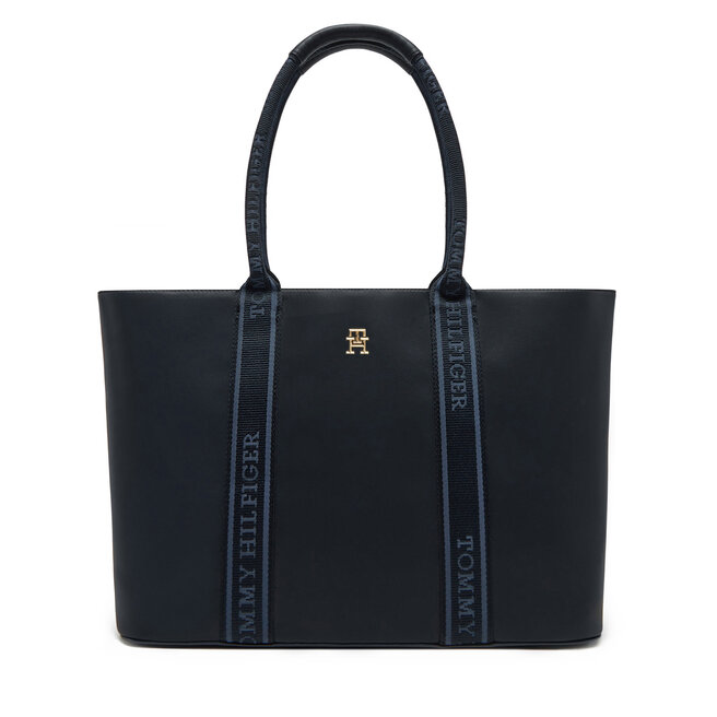 Torebka Tommy Hilfiger Th Logotape Tote - Granatowy