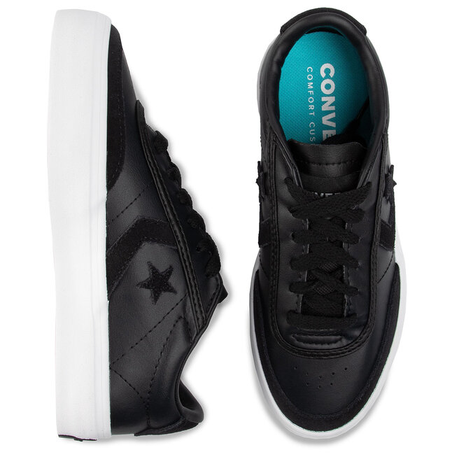Snīkeri Converse Courtland Ox 162580C Black/Black/White • Eapavi.lv