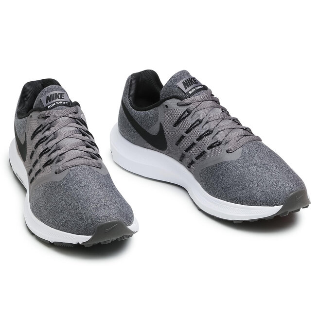 nike run swift gunsmoke black white