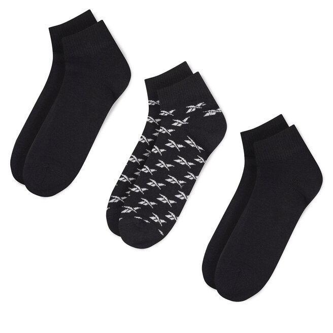 Zestaw 3 par niskich skarpet unisex Reebok CL FO Ankle Sock 3P - Czarny