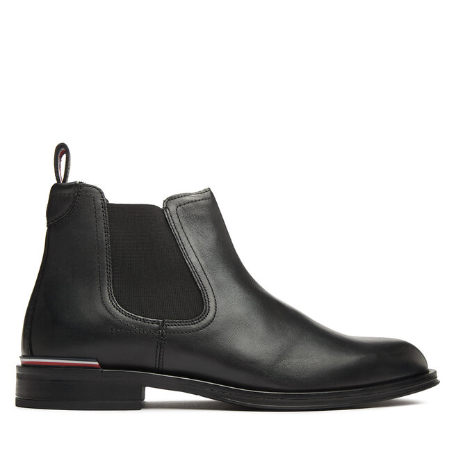 Tommy Hilfiger Bokacsizma Tommy Hilfiger Core Rwb Hilfiger Lth Chelsea FM0FM04806 Black BDS