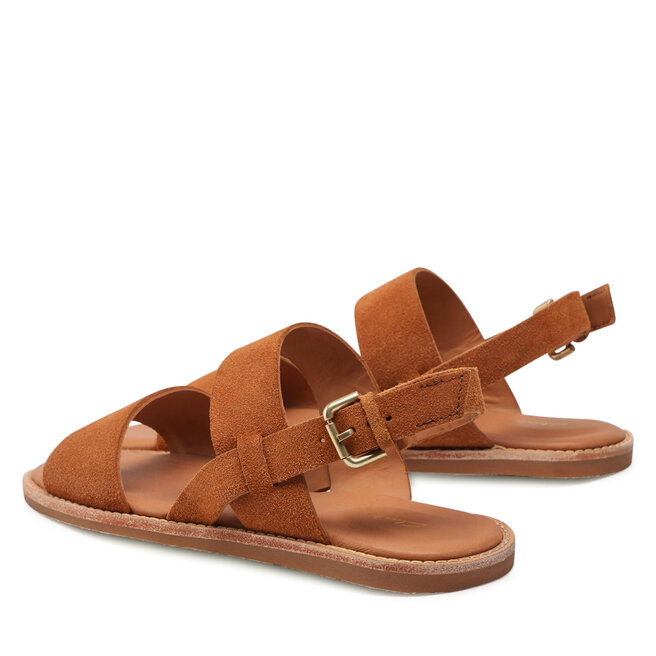 Clarks Sandály Clarks Karsea Strap 261585384 Tan Suede
