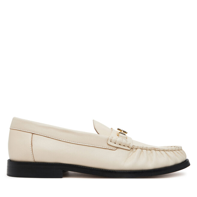 Półbuty Tommy Hilfiger Soft Leather Horsebit Loafer - Écru