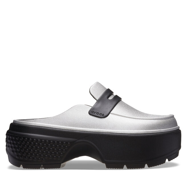 Klapki Crocs Stomp Metallic Loafer Clog - Srebrny