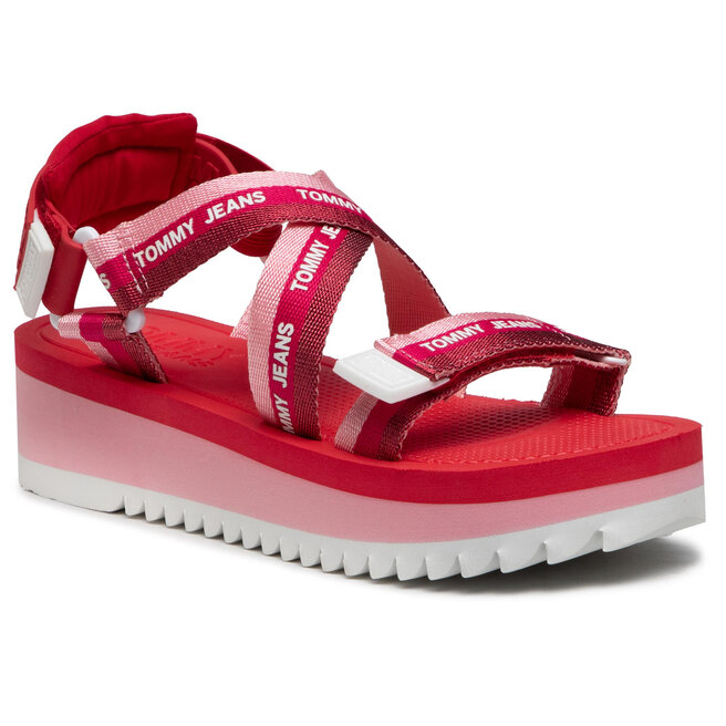 tommy jeans webbing strappy sandals women's