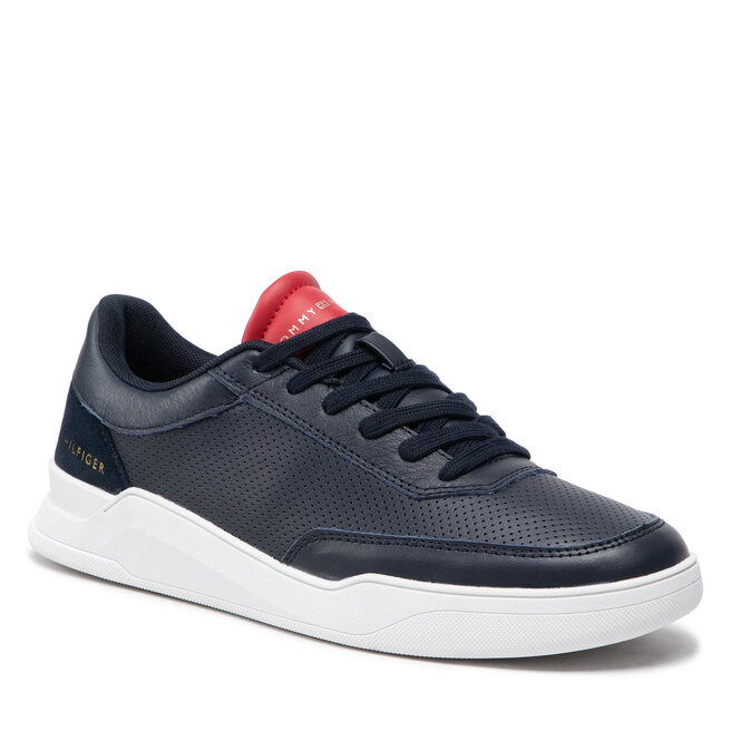 Sneakers Tommy Hilfiger Elevated Cupsole Perf Leather FM0FM04145 Desert Sky DW5 Cupsole imagine noua