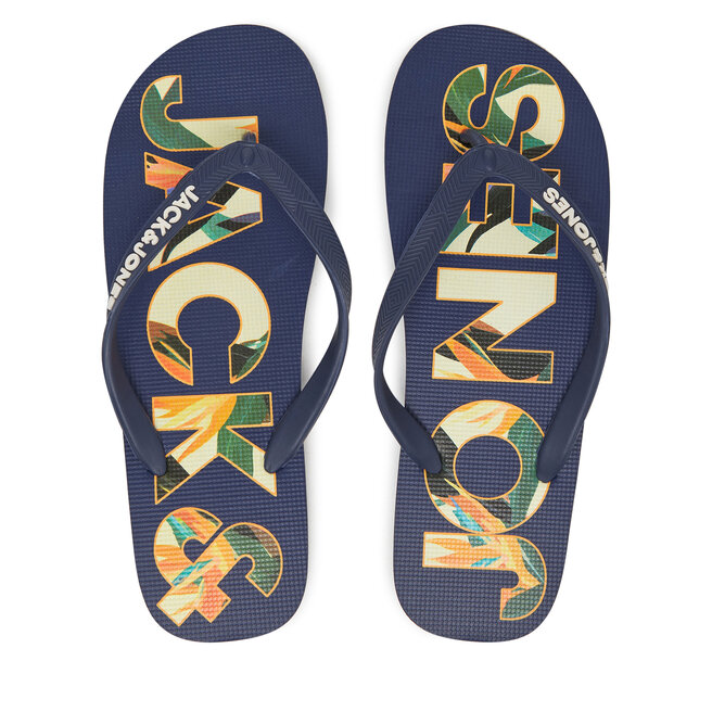 Japonki Jack&Jones Jfwlogo Palm Print Flip Flop Ln - Granatowy