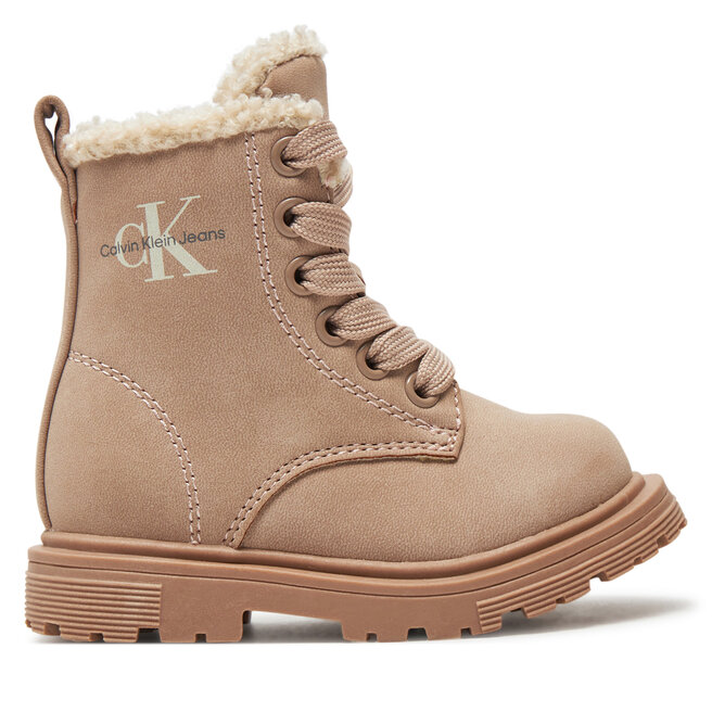 Kozaki Calvin Klein Jeans Lace-Up Bootie - Różowy