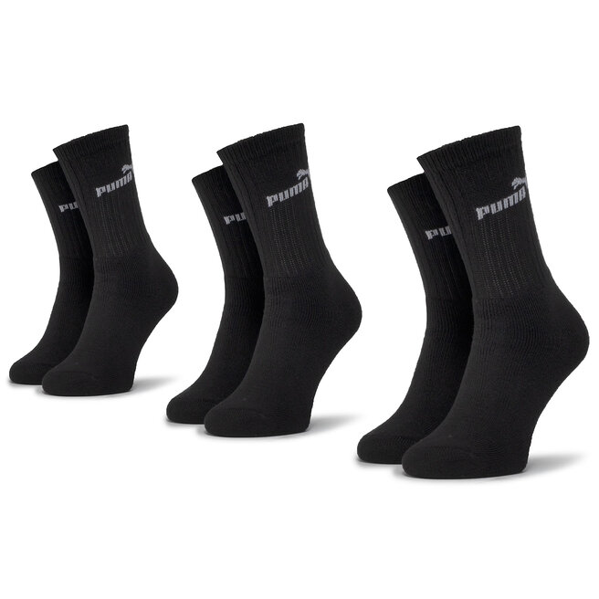 Zestaw 3 par wysokich skarpet damskich Puma 90712901 r. - Czarny