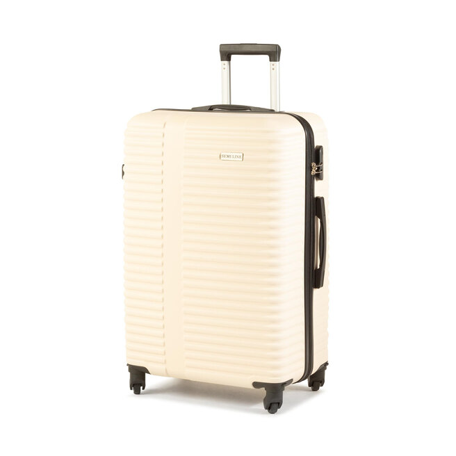 Semi Line Μεγάλη Σκληρή Βαλίτσα Semi Line T5504 Μπεζ