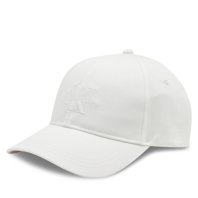 Czapka z daszkiem Calvin Klein Mono Logo Embro - Biały