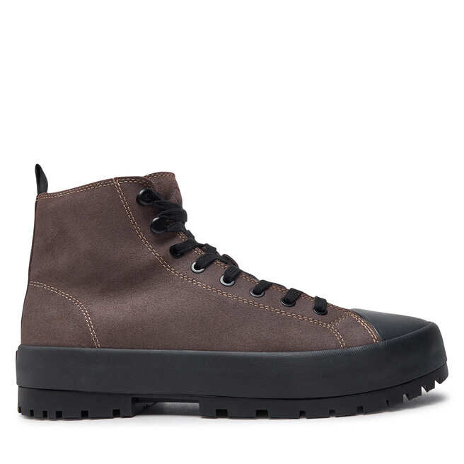 Trapery Calvin Klein Jeans Lugged Hybrid High Laceup Auth - Brązowy