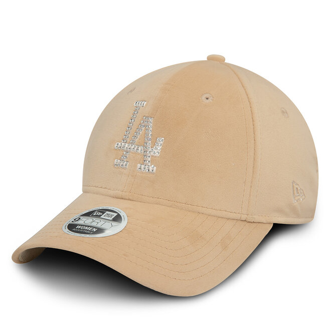 Czapka z daszkiem New Era Velour Diamante LA Dodgers 9FORTY - Beżowy