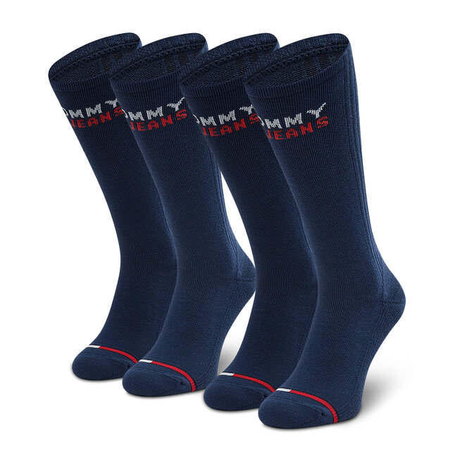 Σετ 2 ζευγάρια ψηλές κάλτσες unisex Tommy Jeans 701218957 Navy 002