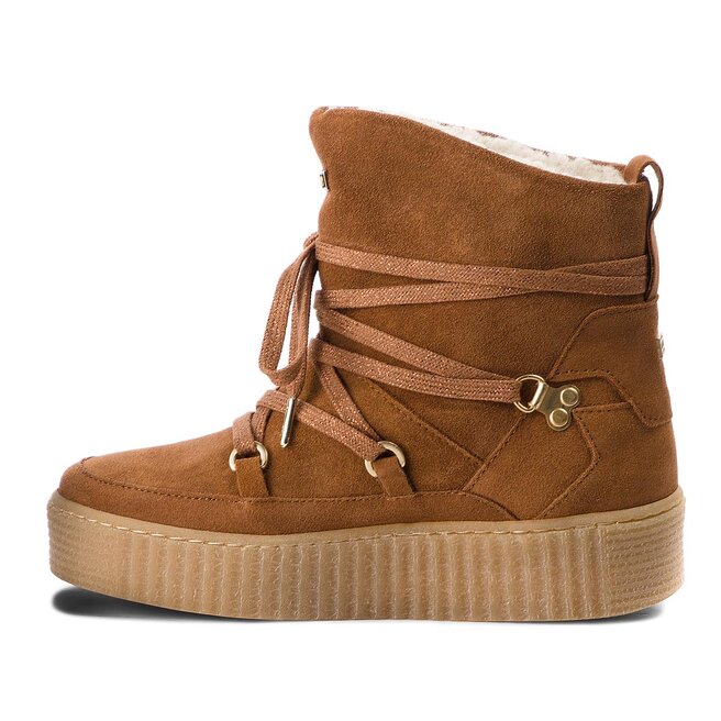 Bottines Tommy Hilfiger Cozy Warmlined Suede FW0FW03437 Cognac 606