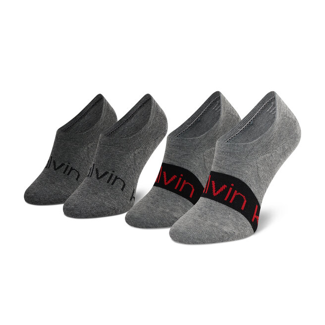 Set de 2 perechi de șosete scurte pentru bărbați Calvin Klein 701218713 Mid Grey Melange 003