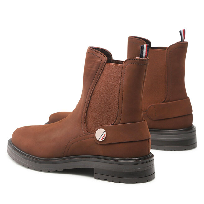 Tommy Hilfiger Боти тип челси Tommy Hilfiger Th Coin Flat Boot FW0FW06742 Truffle Brown GT7