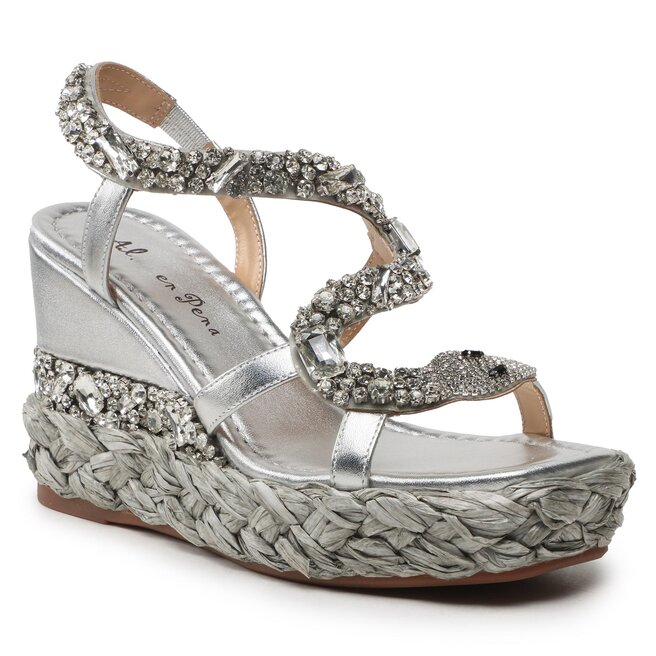 Zapatos Planos Alma En Pena Metallic Stirrup Mujer Blancas Azules