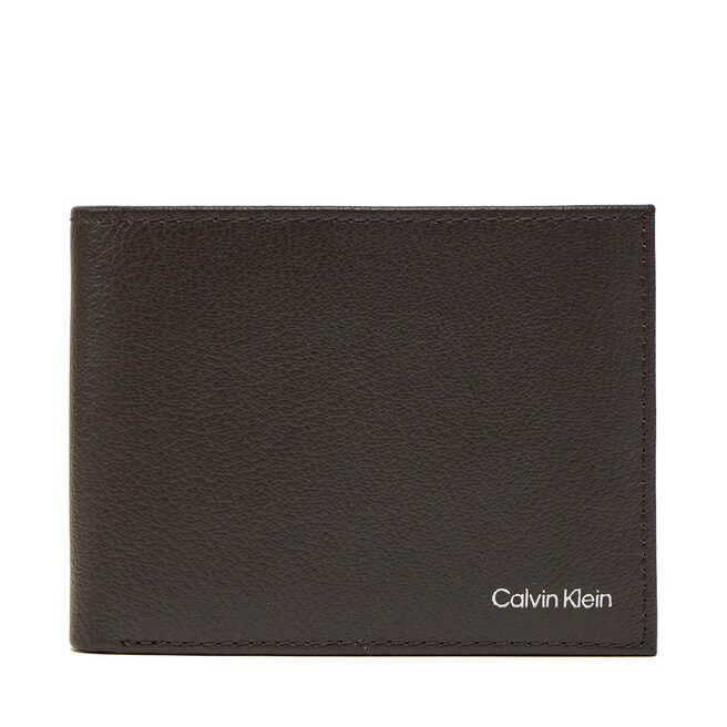 Duży Portfel Męski Calvin Klein Warmth Bifold 5cc W/Coin L - Brązowy