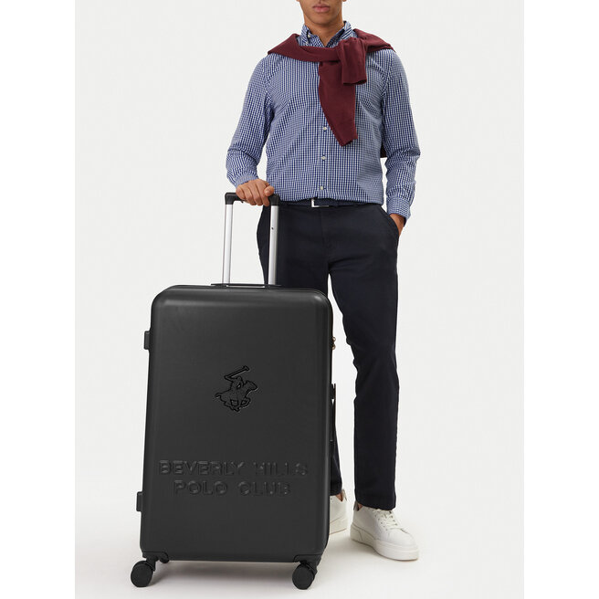 Walizka duża Beverly Hills Polo Club CEO-BHPC-L-003-08-BLACK Czarny -