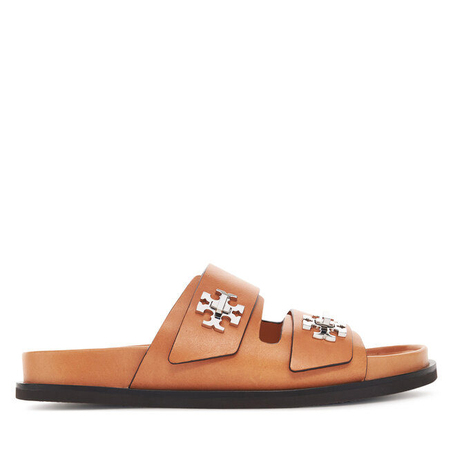 Klapki Tory Burch T Lock Sport Slide - Brązowy