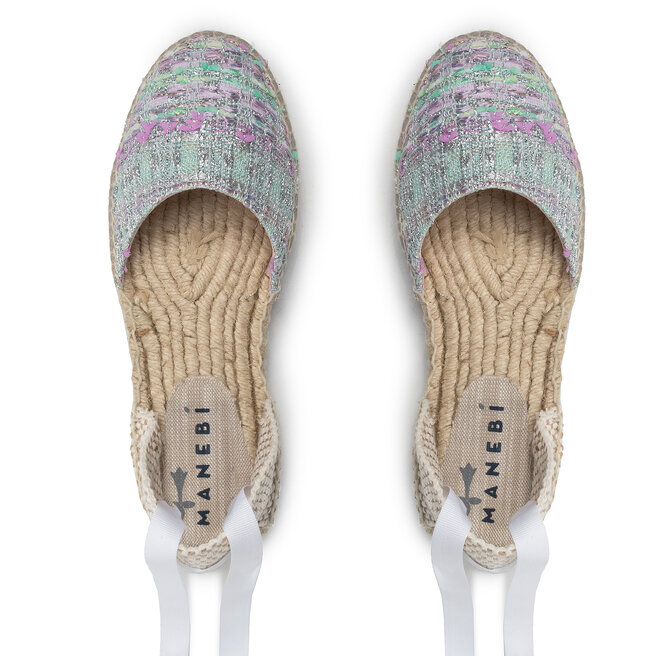 Manebi Еспадрили Manebi Flat Valenciana T 1.6 P0 Pastel Silver Shades Lame