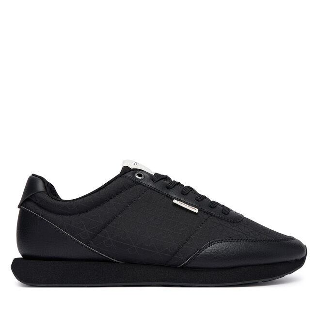 Sneakersy Calvin Klein Retro Runner T Lth Aop Ny HM0HM02213 Czarny - męskie