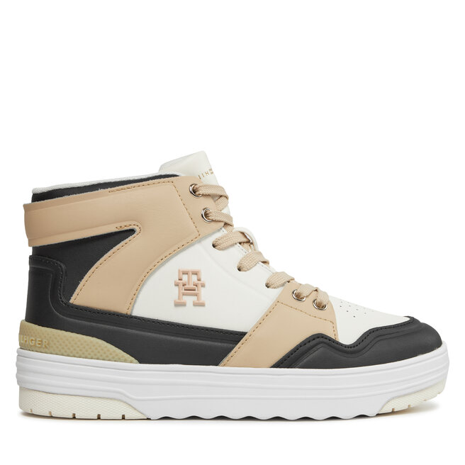 Sneakersy Tommy Hilfiger Th Basket Sneaker Hi - Beżowy