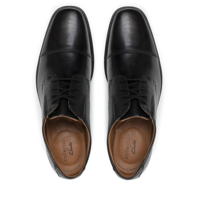 Clarks tilden hot sale cap black leather