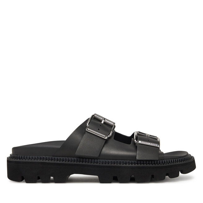 Klapki Tommy Jeans Double Strap Sandal - Czarny