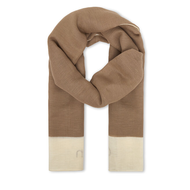 Szal Calvin Klein Linen Blend Emblem Pareo Scarf LV04F9021G Beżowy -