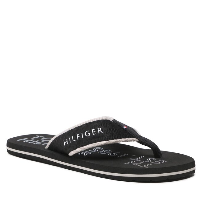 Flip flop Tommy Hilfiger Sporty Hilfiger Beach Sandal FM0FM04469 Black BDS BDS imagine noua