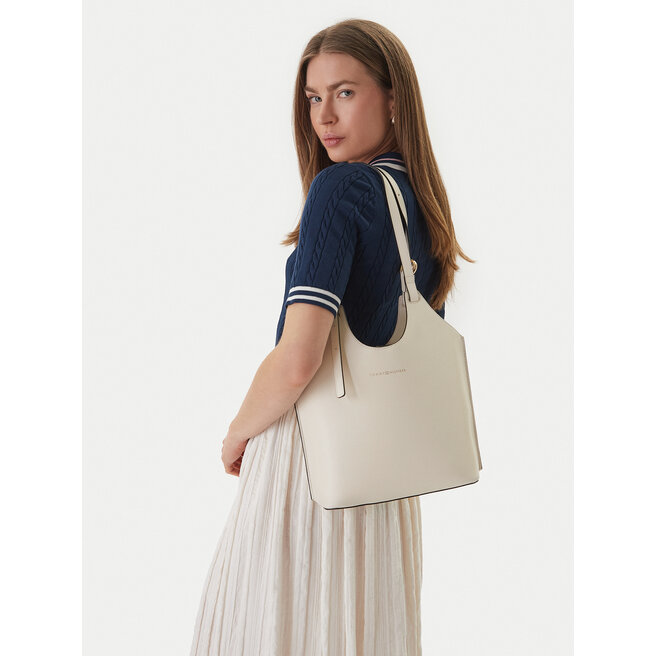 Torebka Tommy Hilfiger Th Modern Mini Tote AW0AW18617 Beżowy -