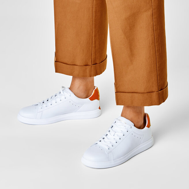 Sneakers Tory Burch Howell Court 73057 Titanium White/Varsity Orange