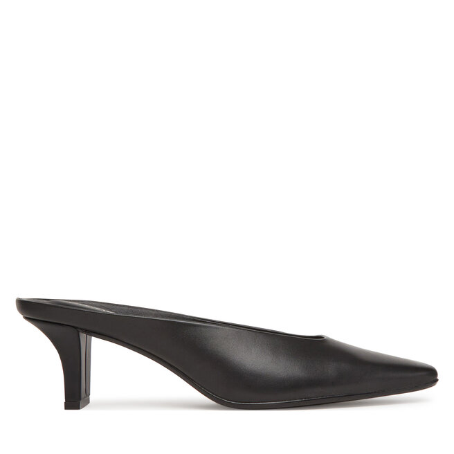 Klapki Calvin Klein Heel Mule Pump 50 - Lth - Czarny