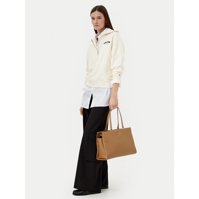 Torebka Tommy Hilfiger Th Legacy Tote AW0AW17197 Brązowy -