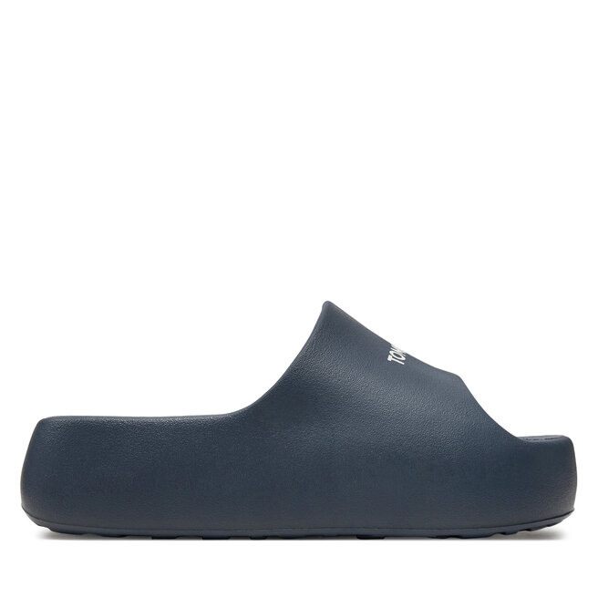 Klapki Tommy Jeans Tjw Chunky Flatform Slide - Granatowy