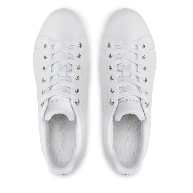 Superge Tommy Hilfiger Embossed Monogram Sneaker FW0FW06735 White/Gold