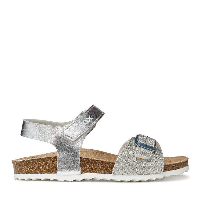 Sandały Geox J Adriel Girl J028MC 0BNEW C1007 M Srebrny - dziewczęce
