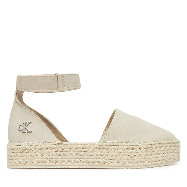 Espadryle Calvin Klein Jeans Flatform Espadrille Sling Mg - Beżowy