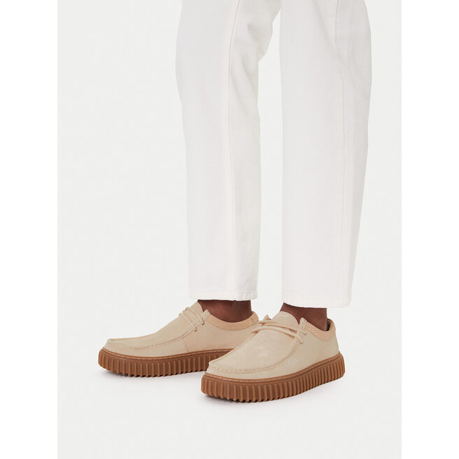 Półbuty Clarks Torhill Low 26180906 Écru - męskie