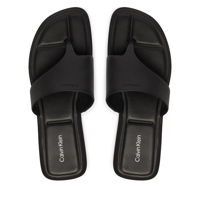 Japonki Calvin Klein Leather Toe Post Sandals HW0HW02866 Czarny -