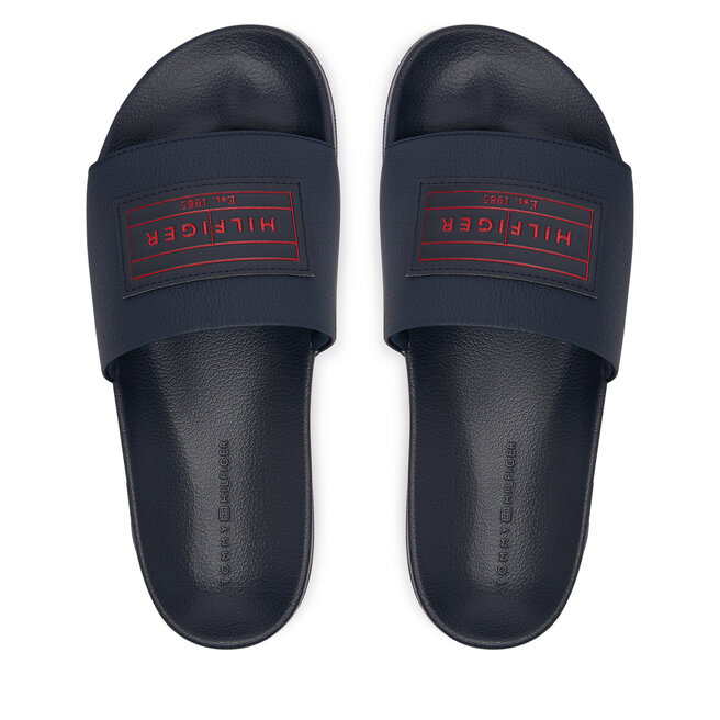Klapki Tommy Hilfiger Patch Pool Slide FM0FM06008 Granatowy